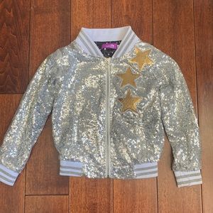 Silver sequined jacket for girls. NEW